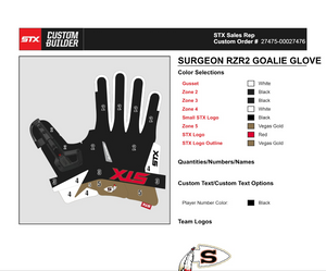 CUSTOM Sachem Sports Club STX Surgeon GOALIE Gloves